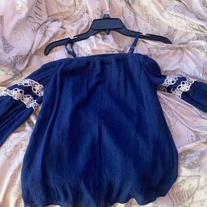 Blue off the shoulder top